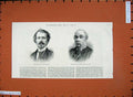 Old Antique Print 1883 Portrait Captain Mayne Reid Sir Samuel Marling Men 19th