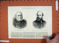 Old Antique Print 1883 General Sir Edward Sabine Spottiswoode President 19th