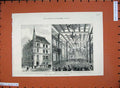 Original Old Antique Print London College 1883 Lecture Hall Building Moorfields