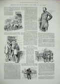 Original Old Antique Print 1884 House Commons Election New Speaker Men 19th