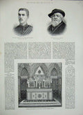 Old Antique Print Horne Ford War 1884 Afghan War Memorial Bombay Church 19th
