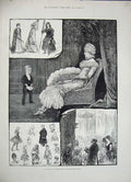Old Antique Print Childrens Fancy Dress Ball Mansion House 1884 Costumes 19th