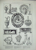 Original Old Antique Print Fountaine Collection Sale Christie Manson'S 1884