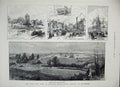 Original Old Antique Print Bath England Agricultural Show Maidstone 1884 Kent