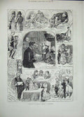 Original Old Antique Print 1884 Wedding American Midgets Manchester England