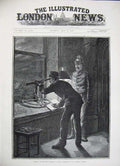 Original Old Antique Print 1884 Stadt Theatre Vienna Watchman Stephen'S Steeple