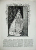Original Old Antique Print 1884 Princess Victoria Hesse Wedding Dress Darmstadt