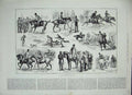 Old Antique Print 1884 Hunting Sketches Ireland Sport Horses Dogs Foxes 19th