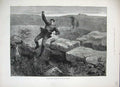 Original Old Antique Print 1884 Convict Life Dartmoor Men Shooting Country Art