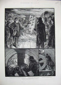 Original Old Antique Print 1884 Mersey Tunnel Works Liverpool Beaumont Machine