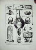 Old Antique Print 1884 Assyrian Babylonian Relics British Museum Vessel 19th