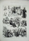 Old Antique Print 1884 Children Royal Institution Professor Dewar School 19th