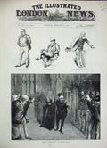 Old Antique Print 1884 Parliament Speaker Mayor Prime Minister Lords Men 19th