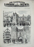 Old Antique Print Kensington 1884 International Health Exhibtion Walton 19th
