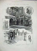 Old Antique Print Gsmiths Hall 1884 Warden Roman Altar Clerk Cup Plate 19th