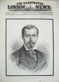 Original Old Antique Print 1884 Duke Albany Prince LeopDuchess Claremont House