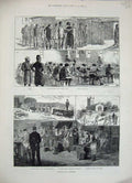 Old Antique Print 1884 Dartmoor Convict Life Smithy Quarries Tailors Art 19th