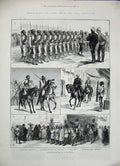 Original Old Antique Print 1884 Siers Recruiting War Soudan Baker Pasha Ship