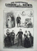 Old Antique Print 1884 Scene Candidate Criterion Theatre Romance Men Lady 19th