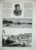 Original Old Antique Print 1884 Marquis Londonderry Shelal River Nile Korosko