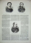Original Old Antique Print 1884 Chandos Parliament War Gregory Colonel Barnes
