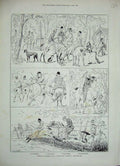 Original Old Antique Print 1884 Paris France Horses Hunting Sport Steeplechase