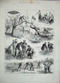 Old Antique Print 1884 Salmon Ova Fishing Ireland Men Nets River Basket 19th