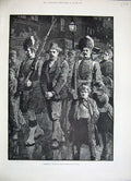Original Old Antique Print 1884 Sidney Page Fine Art Army Deserter Sier Man