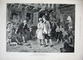 Old Antique Print 1884 Kennedy Fine Art Street Scene People Children Dogs 19th
