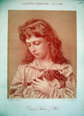 Original Old Antique Print 1884 Sepia Portrait Princess Victoria Wales 19th