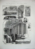Original Old Antique Print 1884 London City Guilds Drapers Company Master Clerk