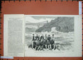 Old Antique Print 1884 Excursionists British Whirpool Rapids Niagara Fall 19th