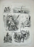 Original Old Antique Print 1885 War Soudan Muezzin Dongolese Grenadier Guards