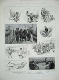 Old Antique Print 1885 Ship Pembroke Castle Methuen'S Horse Troops Army 19th