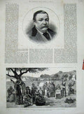 Old Antique Print 1885 Mr Sala Nile Expedition Dongola Guards Camel Corps 19th