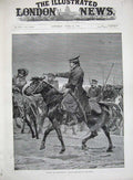 Old Antique Print 1885 Woodville Art Russian War Cossack Artillery Horse 19th