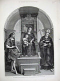 Old Antique Print 1885 Blenheim Raphael Statue Duke Marlborough Gallery 19th