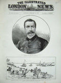 Old Antique Print 1885 Sir Redvers Buller War Ship Metammeh Gordons Men 19th