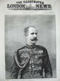 Original Old Antique Print 1885 Major General Herbert Stewart War Khartoum Man