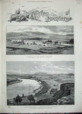 Old Antique Print 1885 War Kushk Valley Afghan River Camel Bolan Kilif 19th