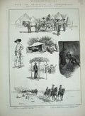 Old Antique Print 1885 Bechuanaland War Barkly Camp Horse Methuen Camp 19th