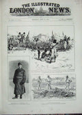 Original Old Antique Print 1885 Soudan War Siers Middleton Nile Railway Train