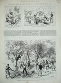 Old Antique Print 1885 Khartoum War Korti Christmas Kitchener Camels Men 19th