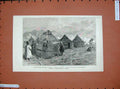 Original Old Antique Print 1885 Afghan War Turkomans Kibitka Camp Bala Mufghab
