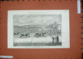 Original Old Antique Print 1885 Horse Race Derby Sport Trees Jockey Sartorius