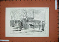 Original Old Antique Print 1885 War Sketch Camp Korti Men Siers Melton Prior