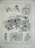 Original Old Antique Print 1886 Burmah Ship Passengers Roberts Paramatta Music