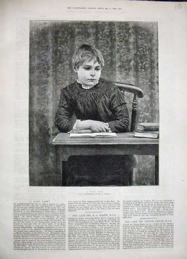 Original Old Antique Print 1886 Portrait Portrait Painter Henry Stevens 19th