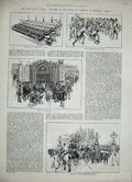 Original Old Antique Print 1886 Home Rule Debate House Commons Gladstone Peris