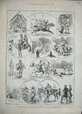 Old Antique Print 1886 Delhi Camp Exercise Lieutenant Offley Bengal Army 19th